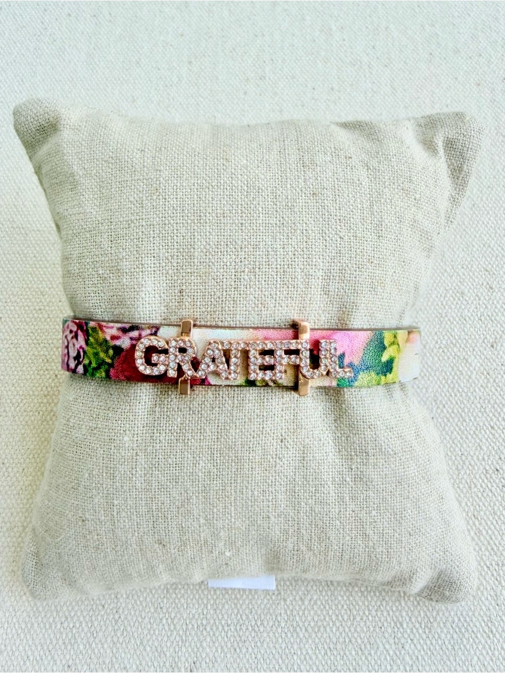 *Bracelet Charm Set* KEEP COLLECTIVE Retired Floral Band Pave Grateful Charm